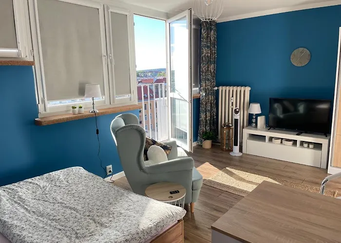 Z Pieknym Widokiem Na Zachodni アパート シュチェチン